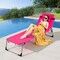 Folding Outdoor Lounge Chair with Adjustable Backrest and Cushioned Face Pillow
